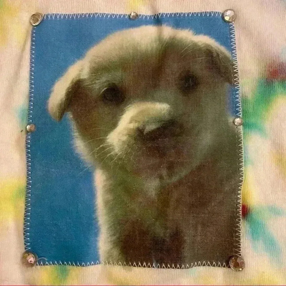 New! Old navy Handmade Puppy tie dyed T-shirt girls XS - Picture 2 of 4